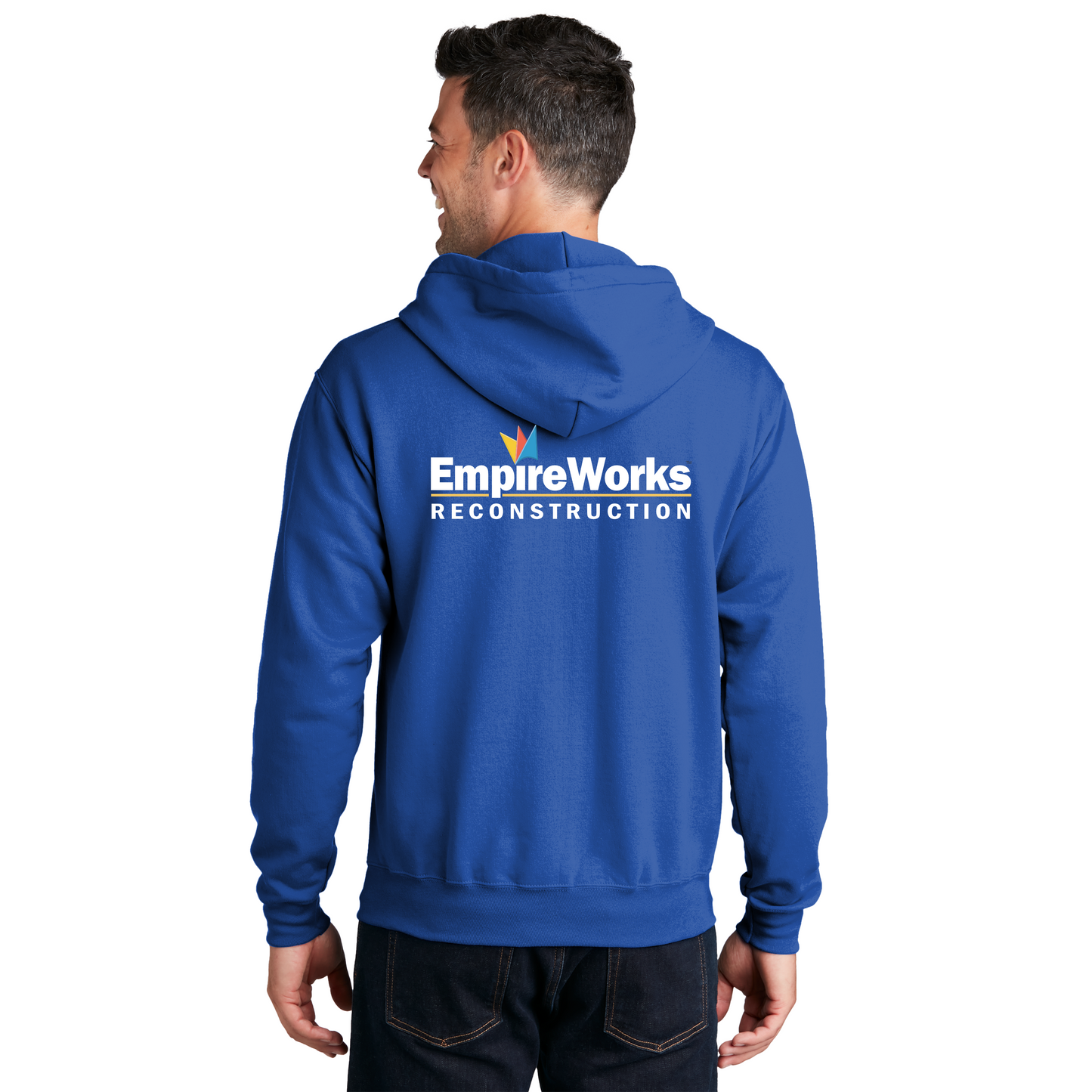 Office Staff Men's Full Zip Up Hoodie with Full Color Logo PC78ZH