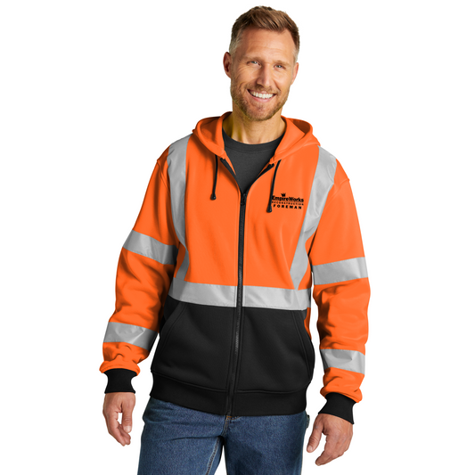 Foreman Full Zip-Up Safety Hoodie CSF300 (Discounts on quantities over 25)