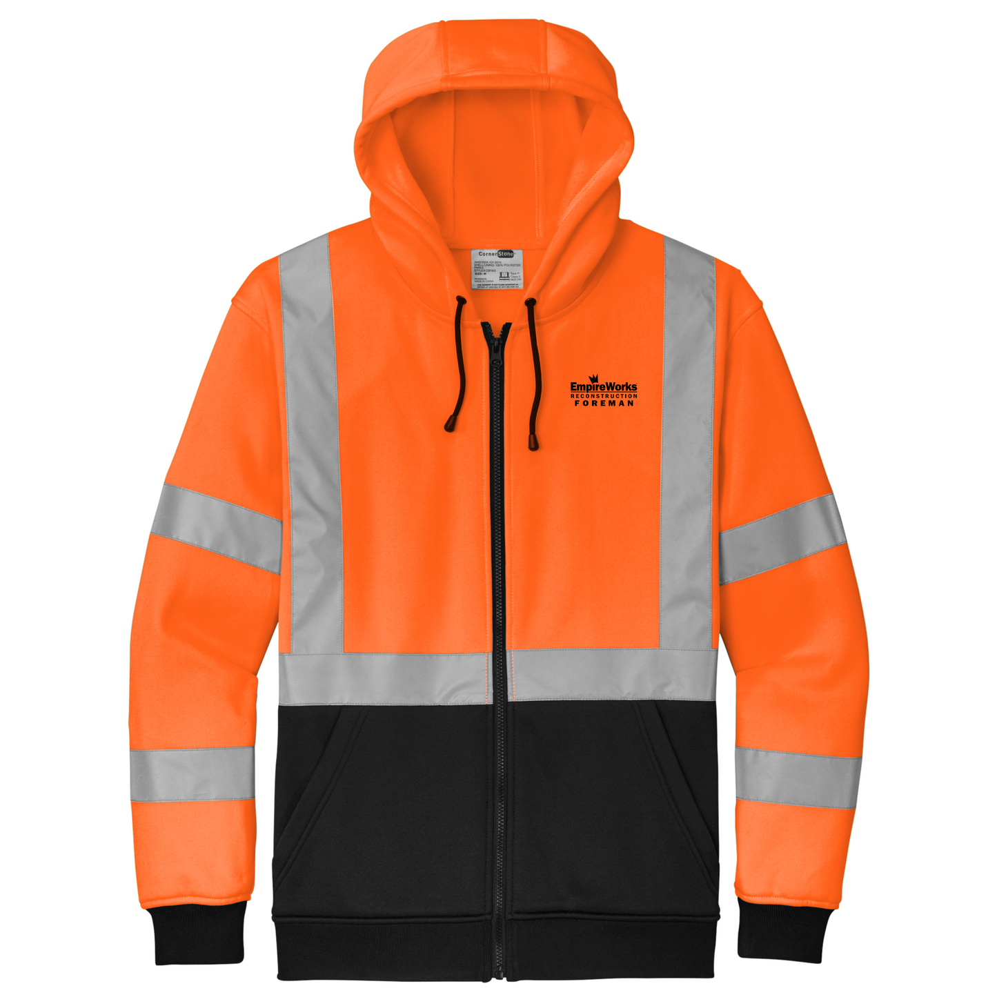 Foreman Full Zip-Up Safety Hoodie CSF300 (Discounts on quantities over 25)