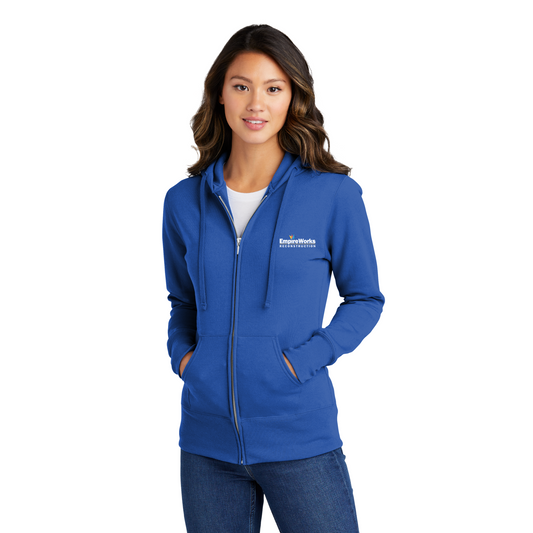 Office Staff Women's Full Zip-Up Hoodie with Full Color Logo LPC78ZH