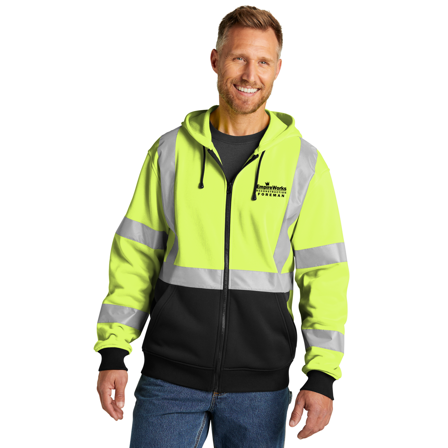 Foreman Full Zip-Up Safety Hoodie CSF300 (Discounts on quantities over 25)