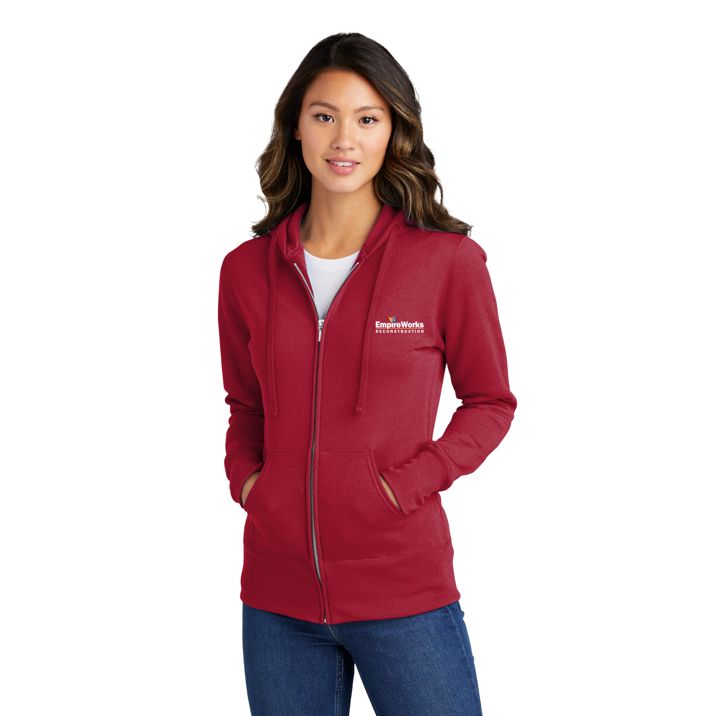 Office Staff Women's Full Zip-Up Hoodie with Full Color Logo LPC78ZH