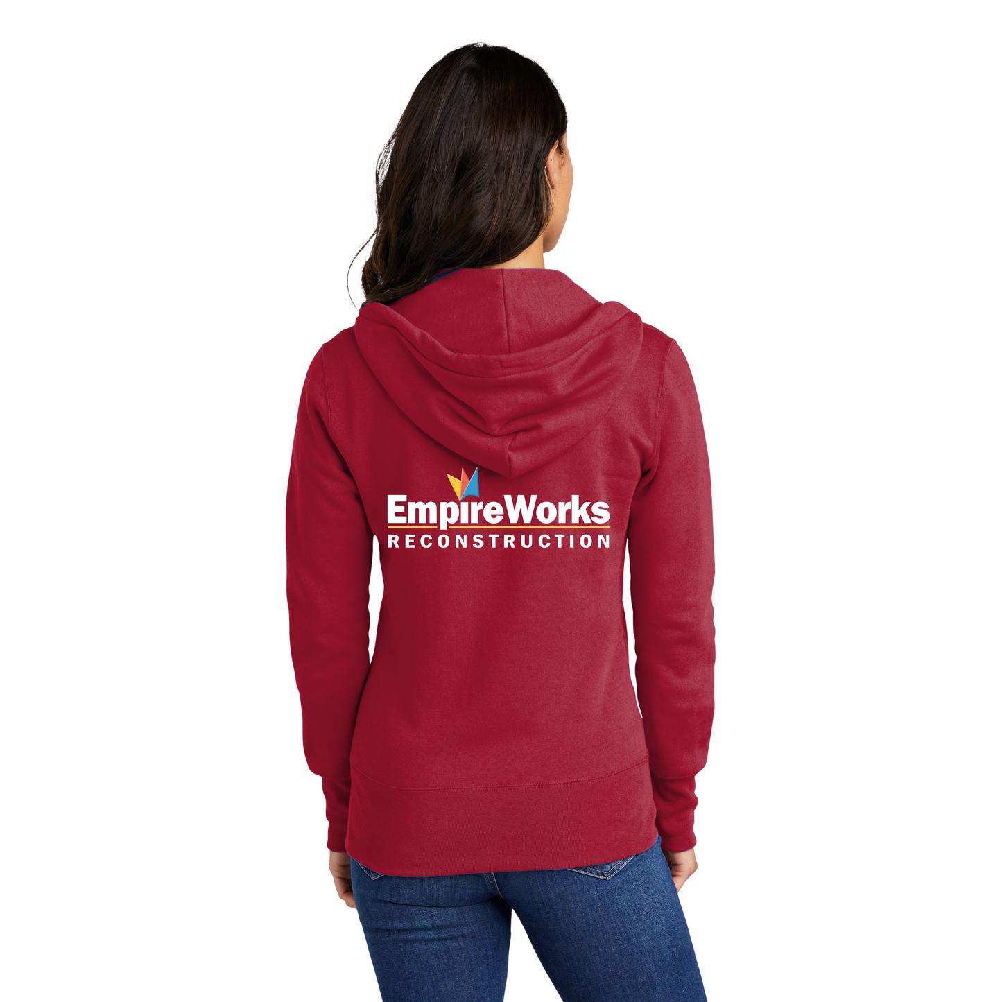 Office Staff Women's Full Zip-Up Hoodie with Full Color Logo LPC78ZH