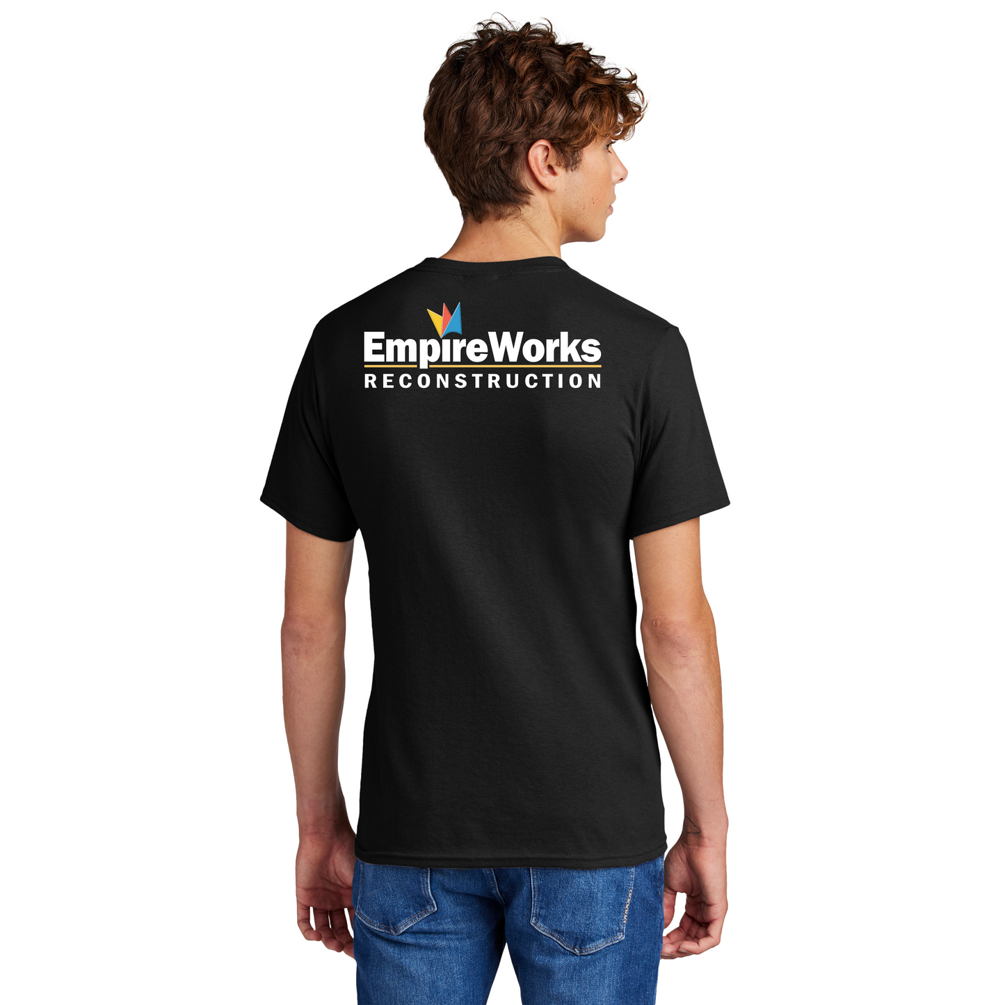 Office Staff Men's Short Sleeve 50/50 Blend T-Shirt with Full Color Logo