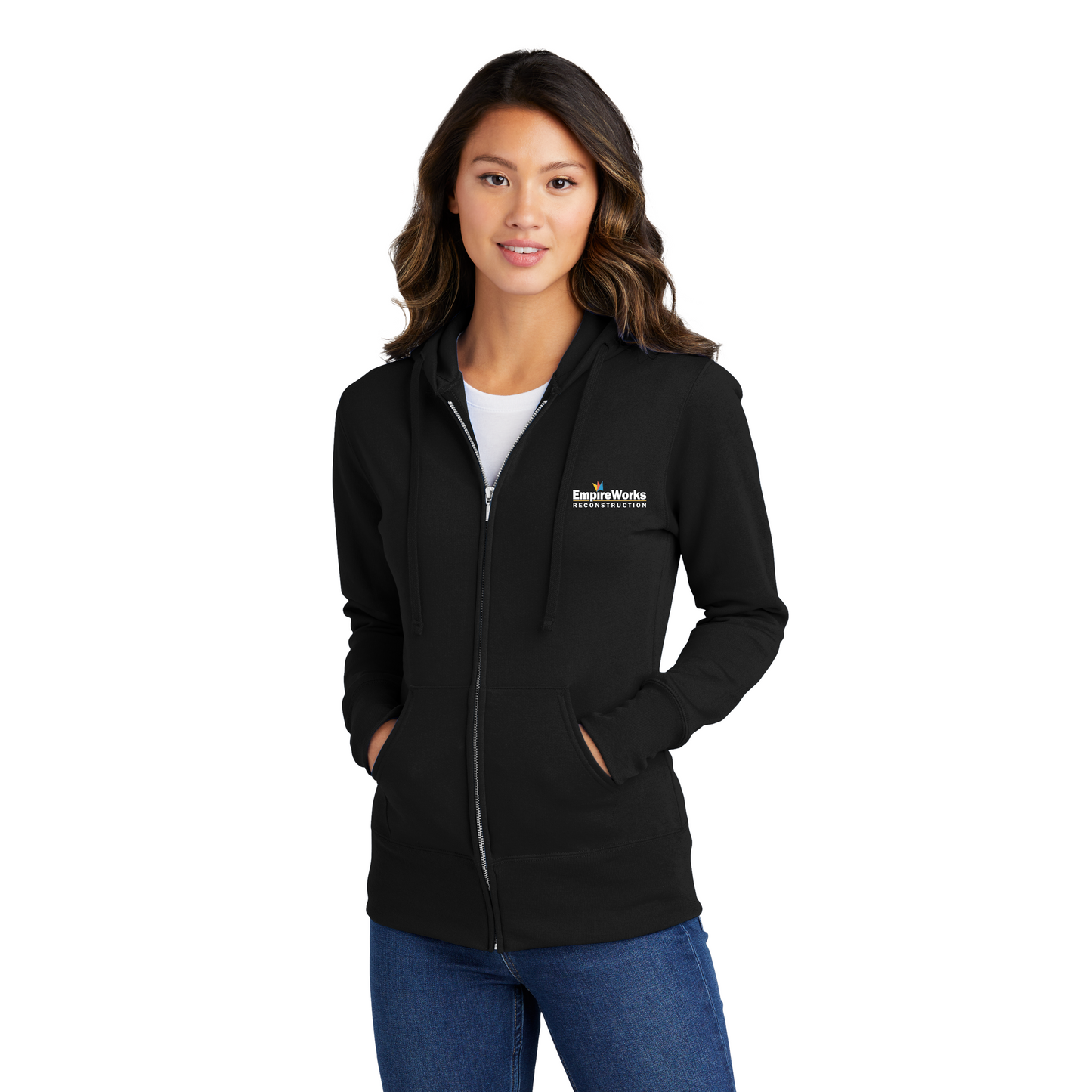 Office Staff Women's Full Zip-Up Hoodie with Full Color Logo LPC78ZH