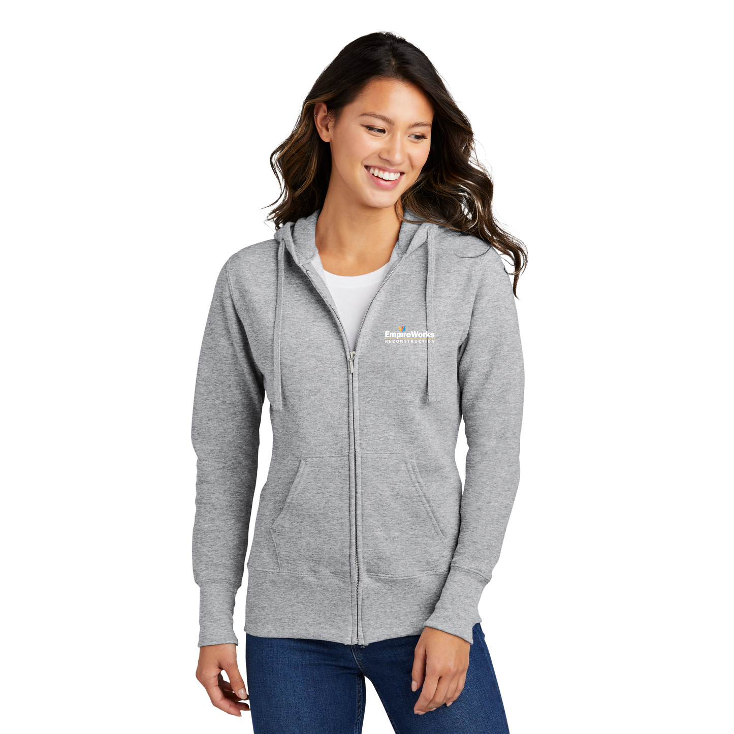 Office Staff Women's Full Zip-Up Hoodie with Full Color Logo LPC78ZH
