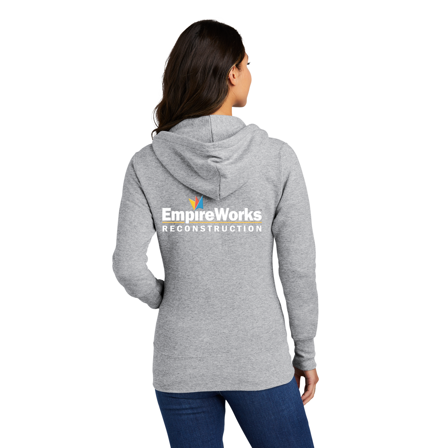 Office Staff Women's Full Zip-Up Hoodie with Full Color Logo LPC78ZH