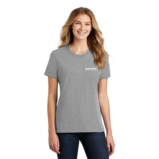 Office Staff Women's Short Sleeve 50/50 Blend T-Shirt with Full Color Logo LPC55