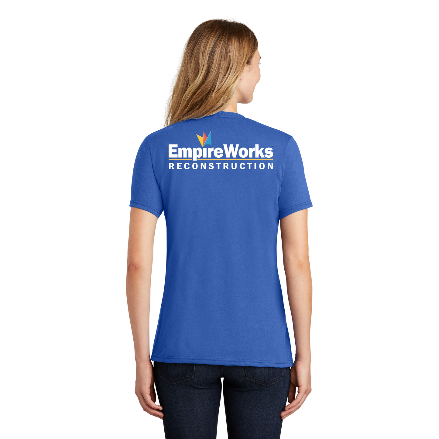 Office Staff Women's Short Sleeve 50/50 Blend T-Shirt with Full Color Logo LPC55