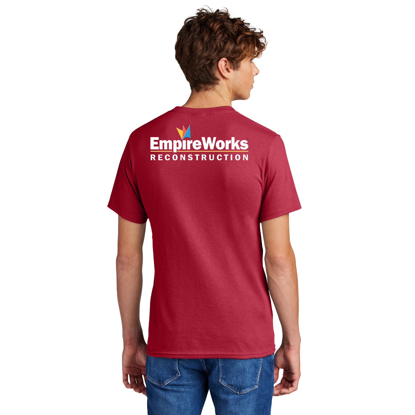 Office Staff Men's Short Sleeve 50/50 Blend T-Shirt with Full Color Logo
