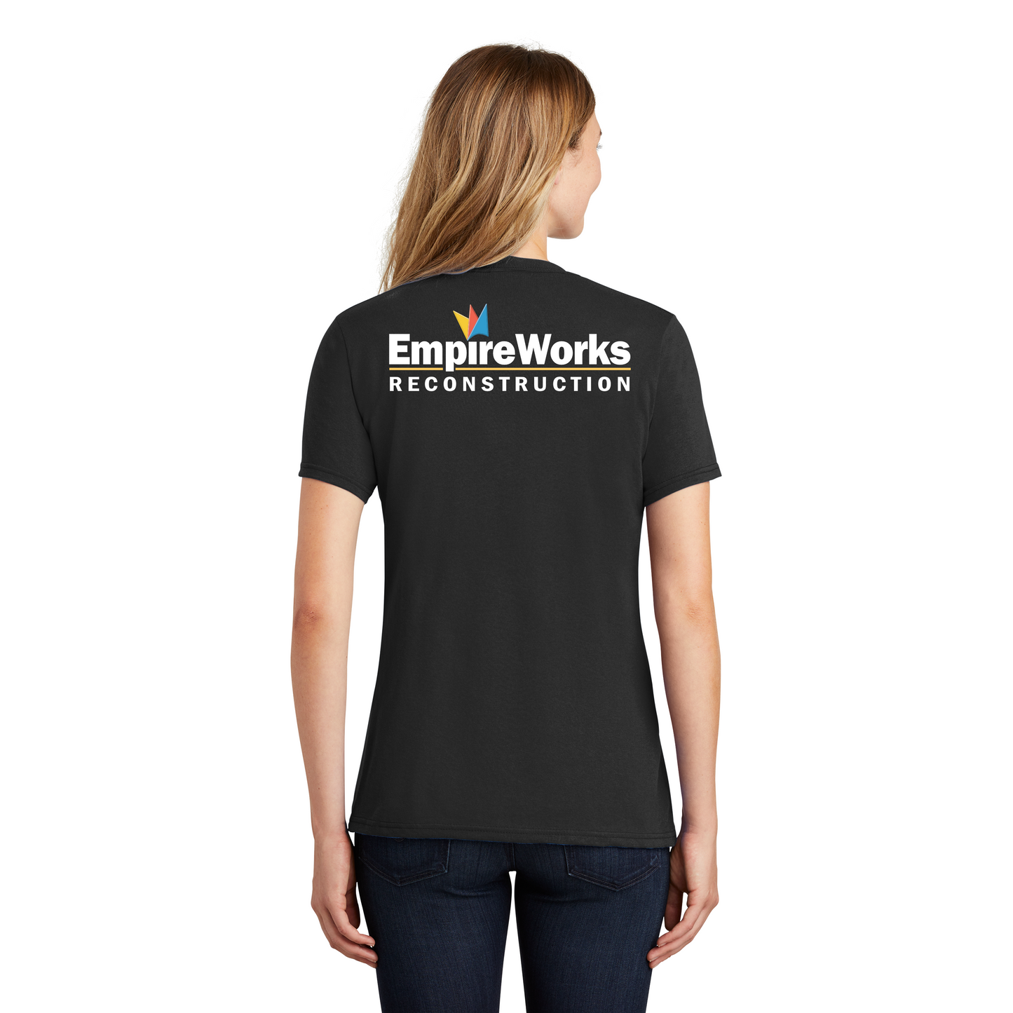 Office Staff Women's Short Sleeve 50/50 Blend T-Shirt with Full Color Logo LPC55